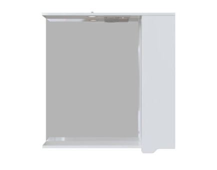 Зеркальный шкаф Лайн 80,с подсветкой, 1/дв, белый