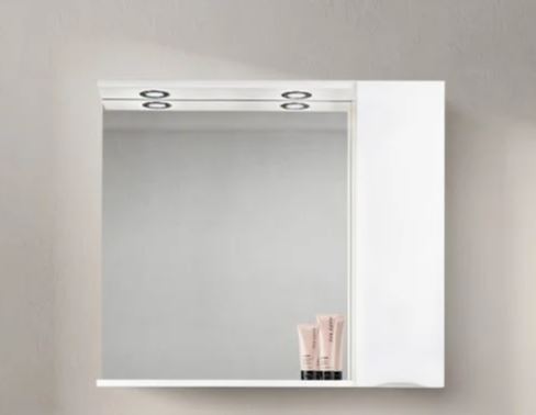 Шкаф зеркальный подвесной правосторонний, BelBagno Bianco Lucido, 900х150х750