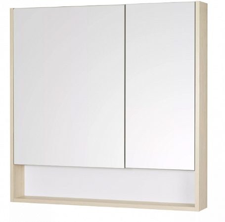 Зеркальный шкаф СКАНДИ 90 (белый/дуб верона) 1A252302SDB20
