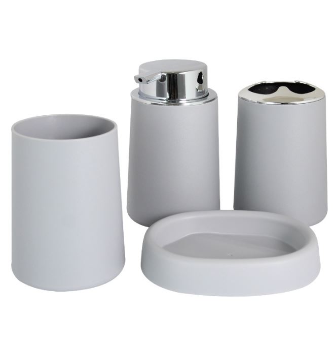 Набор настольных аксессуаров AliAs серый пластик (4 предмета)