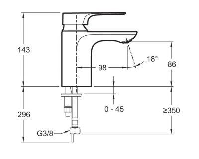 E72314-CP смеситель ALEO+ для умывальника без донного клапана (хром)
