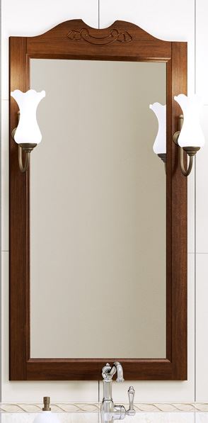 Зеркало Клио 80, цвет нагал + Комплект светильников на Рустику (2 шт.)