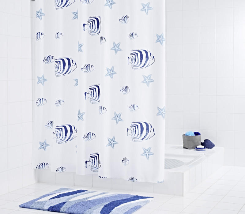 Штора для ванных комнат Skalar синий/голубой 180*200