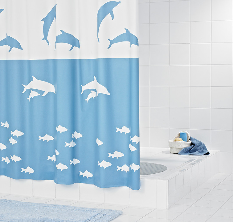 Штора для ванных комнат Flipper синий/голубой 180*200