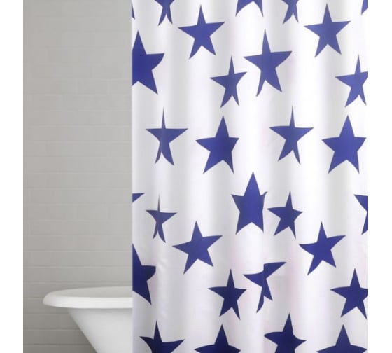 Штора для ванных комнат Star синий 180*200