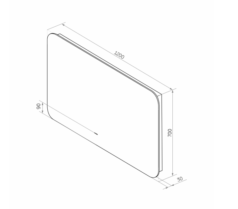 Зеркало Burzhe Led 1200х700 с бесконтактным сенсором и теплой подсветкой, подогрев