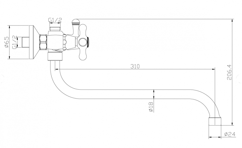 Смеситель для ванны Rossinka универсальный Y02-82