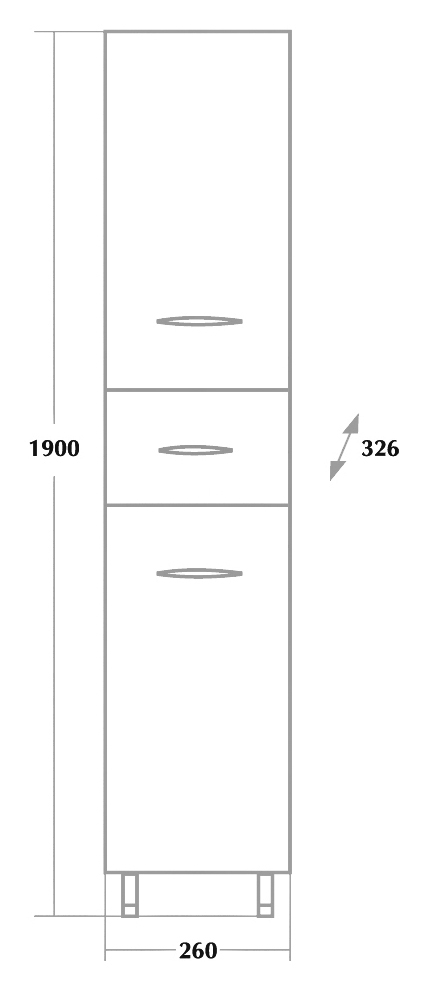 Шкаф-пенал для ванной Onika Модерн 26 напольный, с бельевой корзиной, левый, белый