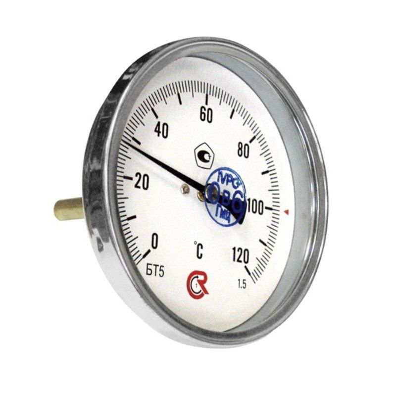 Термометр биметал D100 L100мм/лат.0-120гр осевой