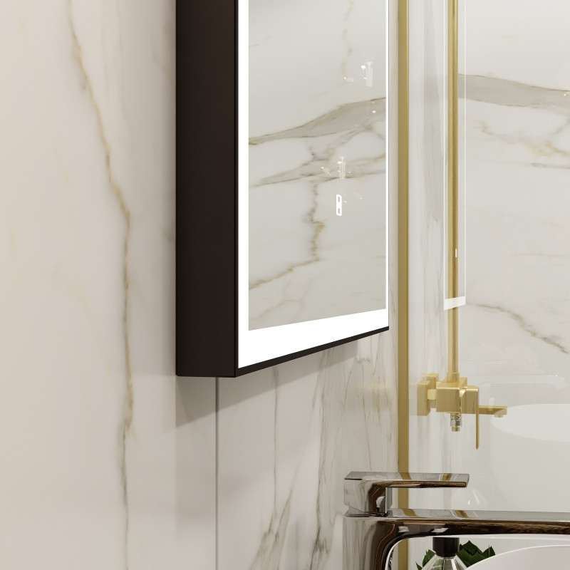 Зеркало Frame Black LED 900x800 ЗЛП1176