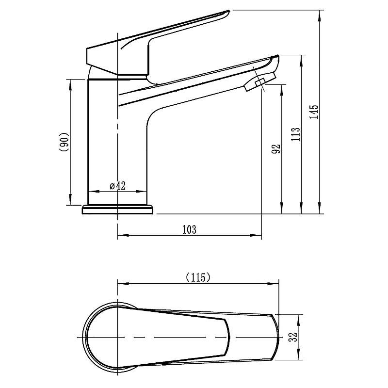 Смеситель для раковины LORANTO AVRORA керамический картридж, хром (LR10506000)