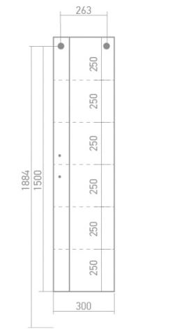 Пенал "НИЦЦА-30" белый подвесной универсальный(300*1500*250) (ПВХ) 526250