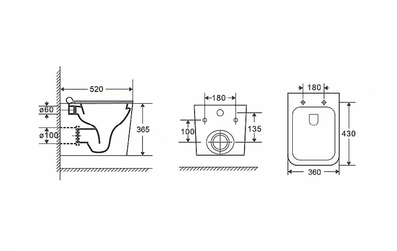 Унитаз подвесной безободковый торнадо Azario Boca AZ-2002-UQ3 (тонкое сиденье)