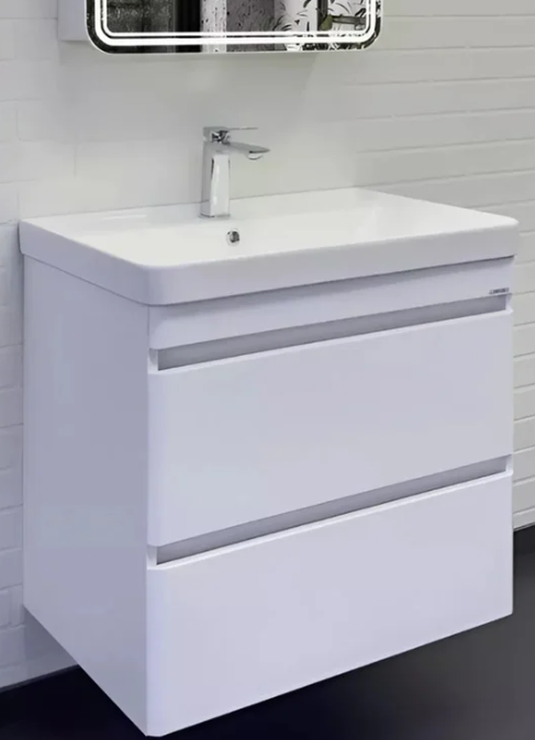 Тумба-умывальник "Енисей-70П2" белый глянец с раковиной COMFORTY 4470