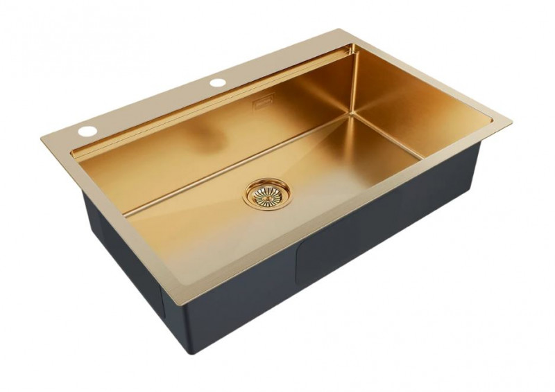 Мойка кухонная Paulmark VAST-PRO, PM707551-BG, брашированное золото, 750х510мм