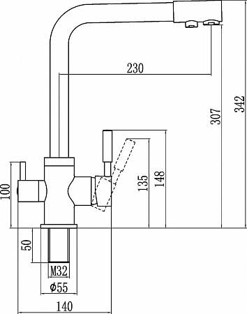 Смеситель для кухонной мойки с фильтром питьевой воды Savol S-L1801W