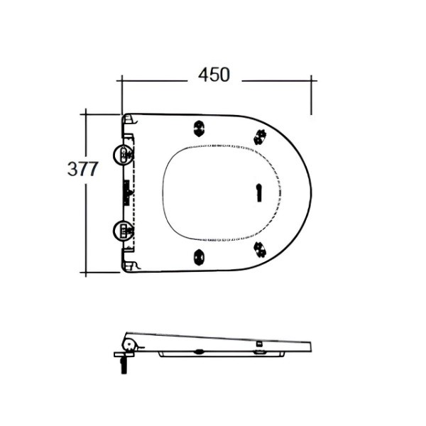 Сиденье для унитаза KLUDI RESA D 24WCS43S (микролифт, тонкое, дюропласт, белый)