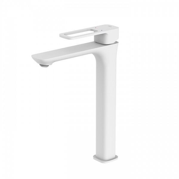 Смеситель для умывальника высокий, белый матовый, Slide, IDDIS