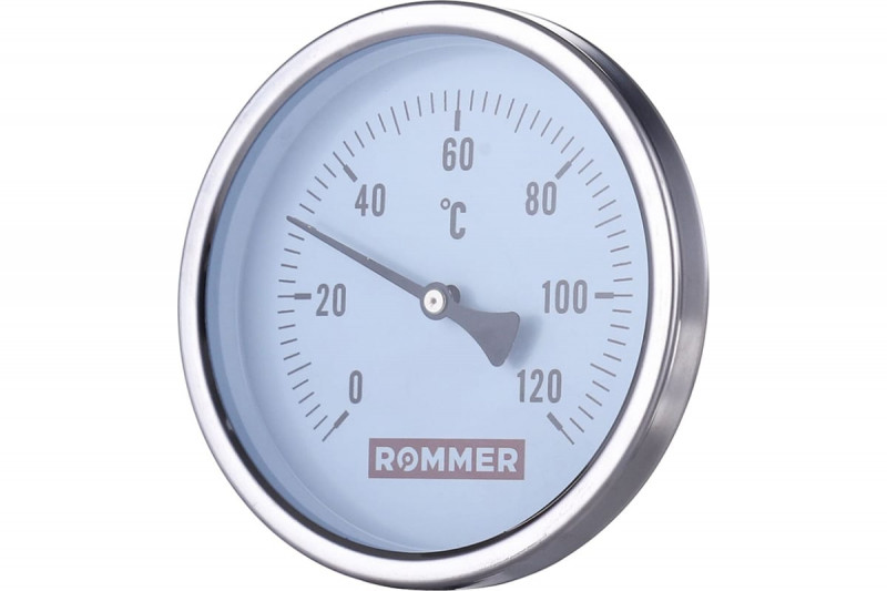Термометр биметал D63 L50 1/2 .0-120гр ROMMER