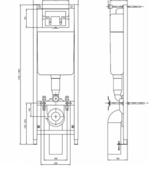 IDEAL STANDARD ФАЯНС W3710AA Монтажная рама в комплекте с крепежами, кнопка хром (ТУРЦИЯ)