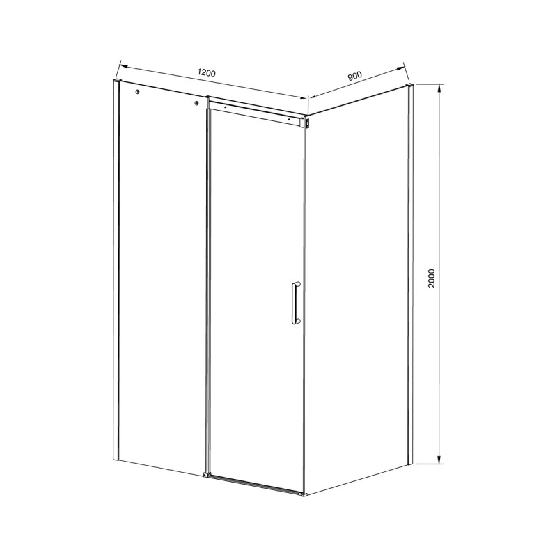 Душевой уголок Dice 1200*900, VSR-4D9012CL хром, стекло прозрачное Vincea (336043)