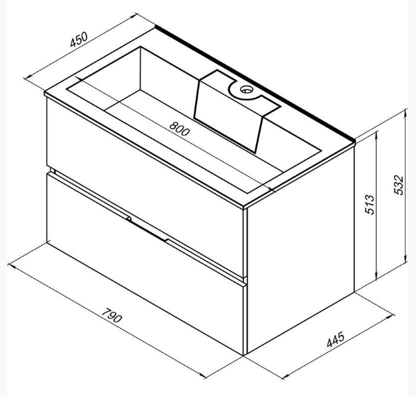 Раковина-столешница AQUANET Фортуна 80