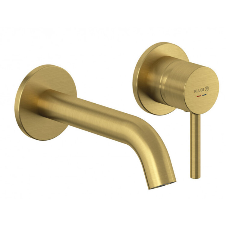 Смеситель для раковины с внутр.частью в комплекте KLUDI BOZZ 38244N076S (брашированное золото, L-18)