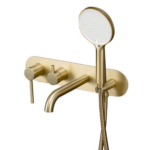 Смеситель для ванны скрытого монтажа Gappo G3306-3 золотой сатин