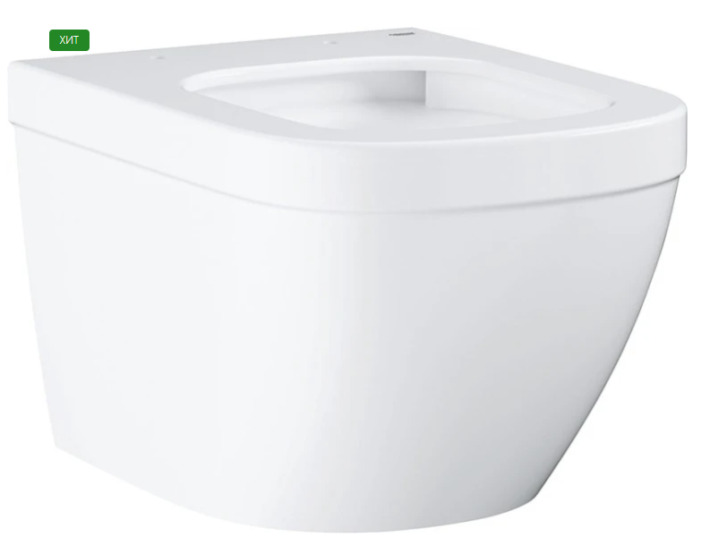 Унитаз подвесной, компактный с PureGuard, GROHE Euro Ceramic, альпин-белый, (39206000)