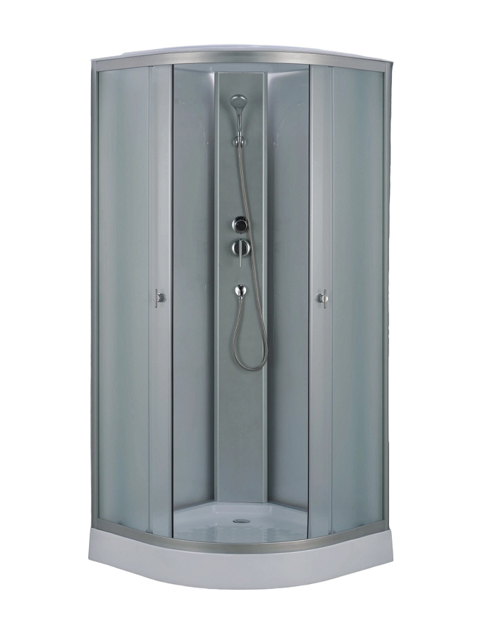 Душевая кабина Loranto 900х900х2150 белое стекло, поддон 14 см, мат стекло 4 мм, проф хром мат